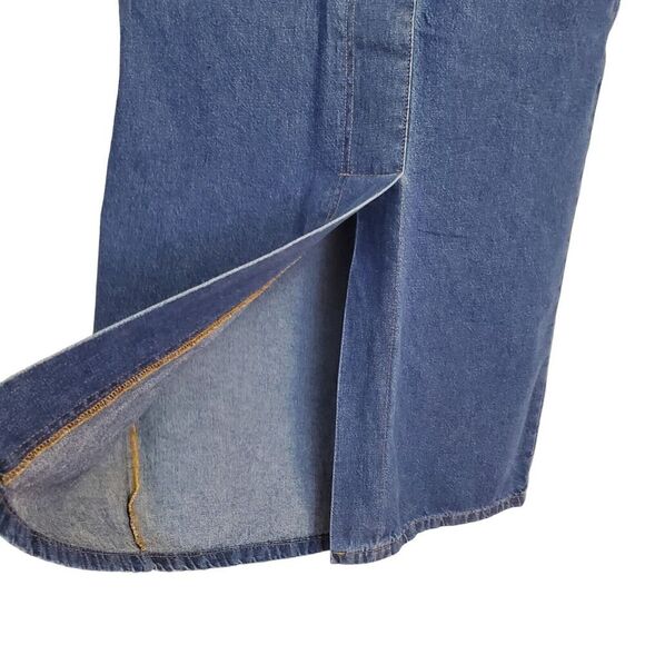 Vintage Crossroads Denim Midi Maxi Skirt M/8-10 Jeans Front/Back Slit ~waist: 29 - Picture 2 of 10